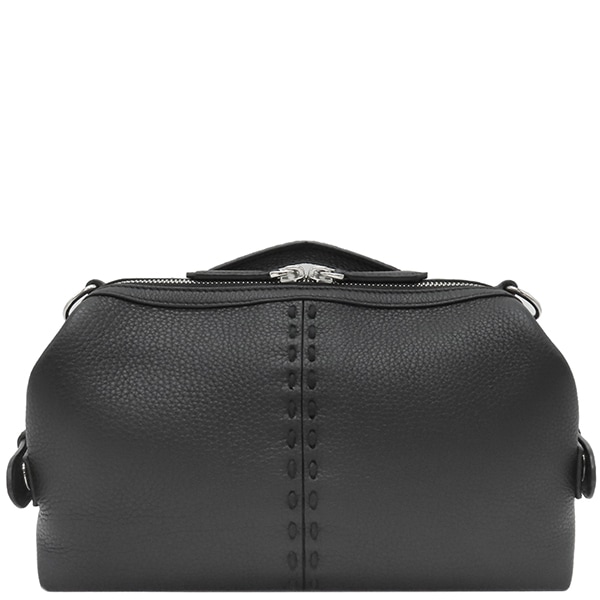 フェンディ FENDI 2WAYバッグ セレリア シエスタ スモール カーフレザー ブラック シルバー金具 黒 ショルダー ハンドバッグ 7VA639【中古】