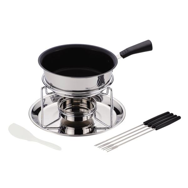 3層底 チーズフォンデュ鍋セット 約幅300mm IHガスコンロ対応 ステンレス パール金属 ベーネ ホームパーティー 誕生日