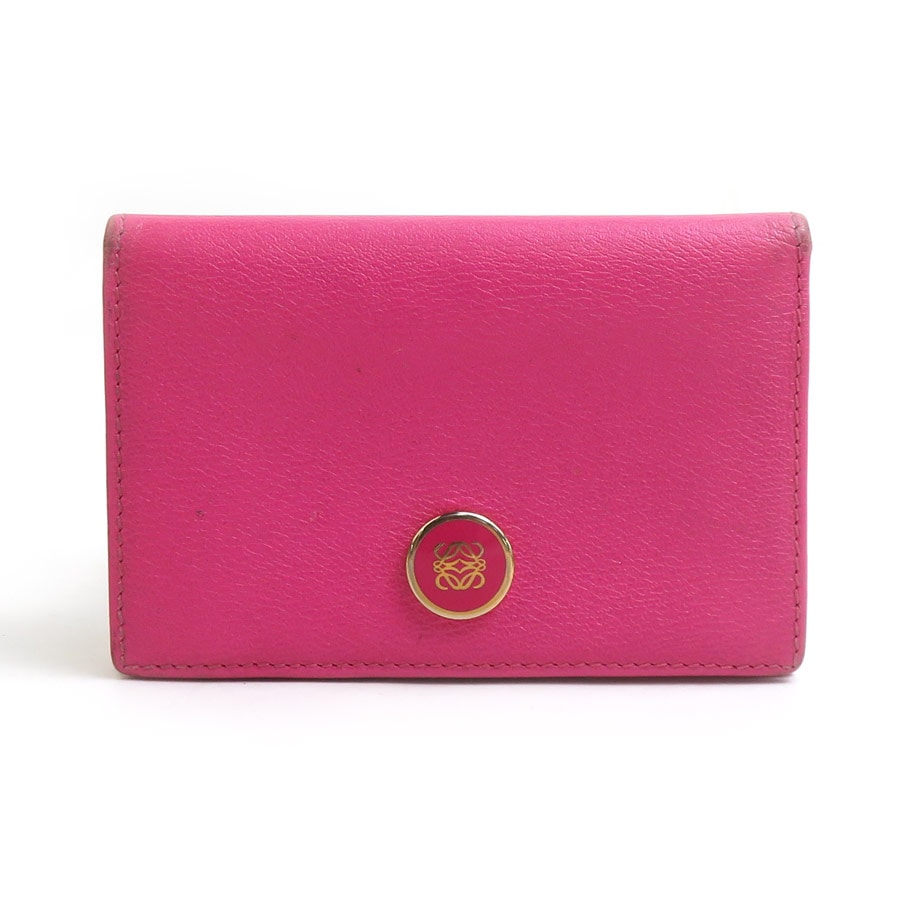 ロエベ LOEWE カードケース レザー マゼンタ レディース 56724a