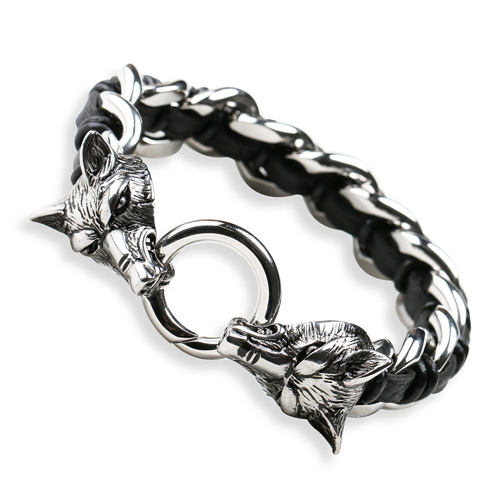 ステンレス スカルブレスレット スピガ [b060]