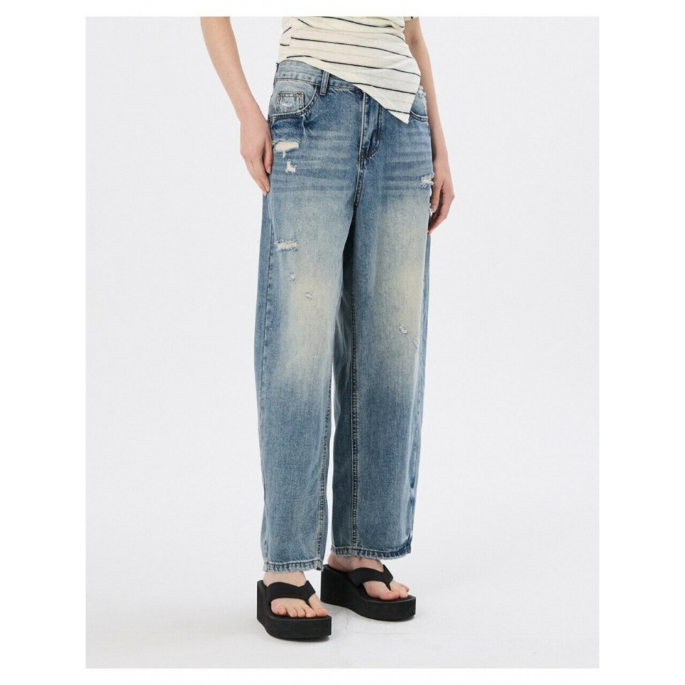 レショップブランダメージバレルフィットデニムパンツ L2H25DSL060