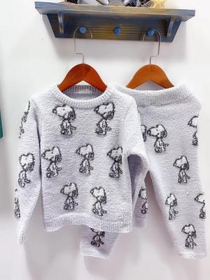 【人気No.1】 日系可愛い漫画がいっぱい犬プリントふわふわ厚手保温子供部屋着男女赤ちゃんパジャマ パジャマ