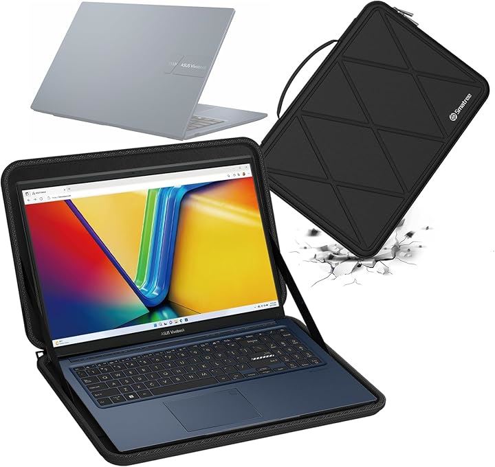 ハードEVA保護スリーブケース 15.6インチ ASUS Vivobook Pro OLED 防水 360度耐衝撃 M81(Black, For ASUS 15.6インチ（M81）)