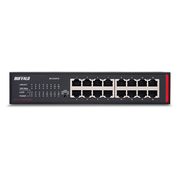 BS-GU2016 ブラック アンマネージスイッチ(16ポートGigabit対応電源内蔵) メーカー直送