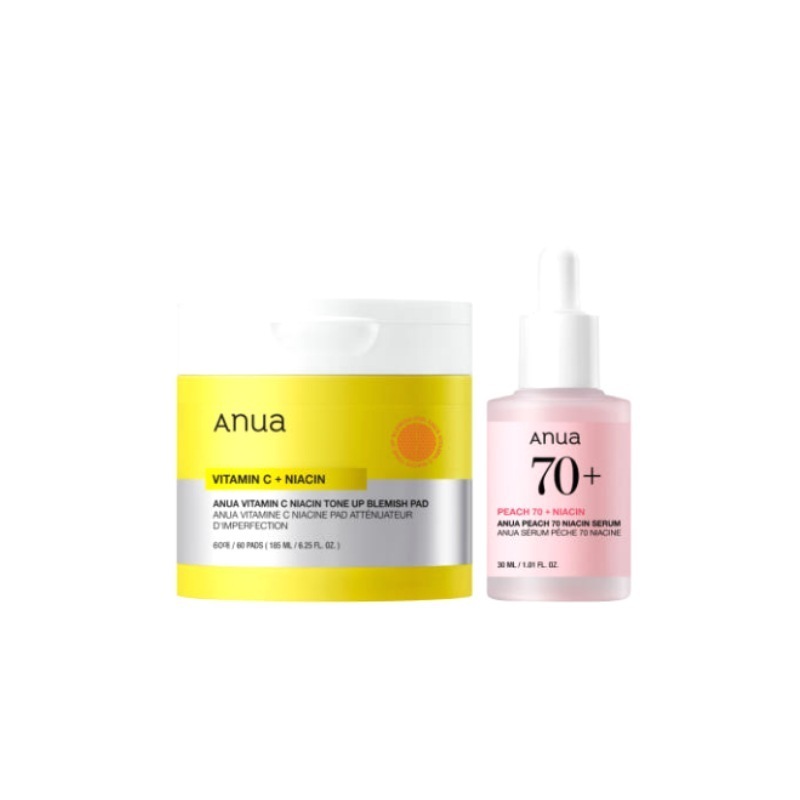 ビタミンC トーンアップブレミッシュパッド60枚入+桃70％ナイアシンセラム, 30ml