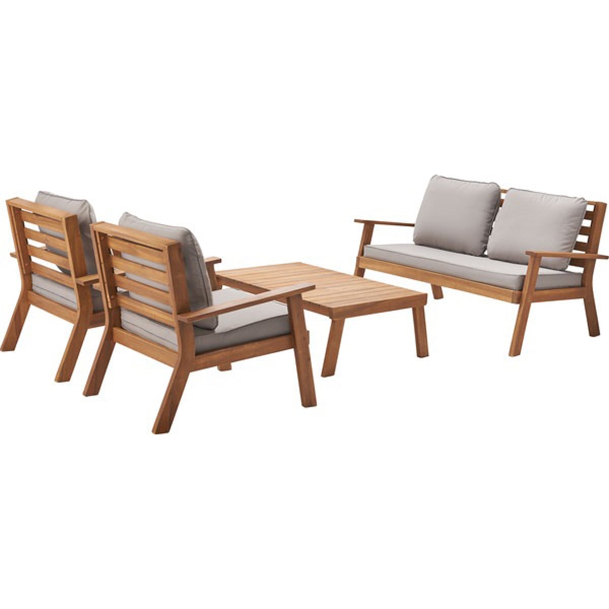 ソファテーブルセット 天然木 アカシア オイル仕上 ポリプロピレン ポリエステル