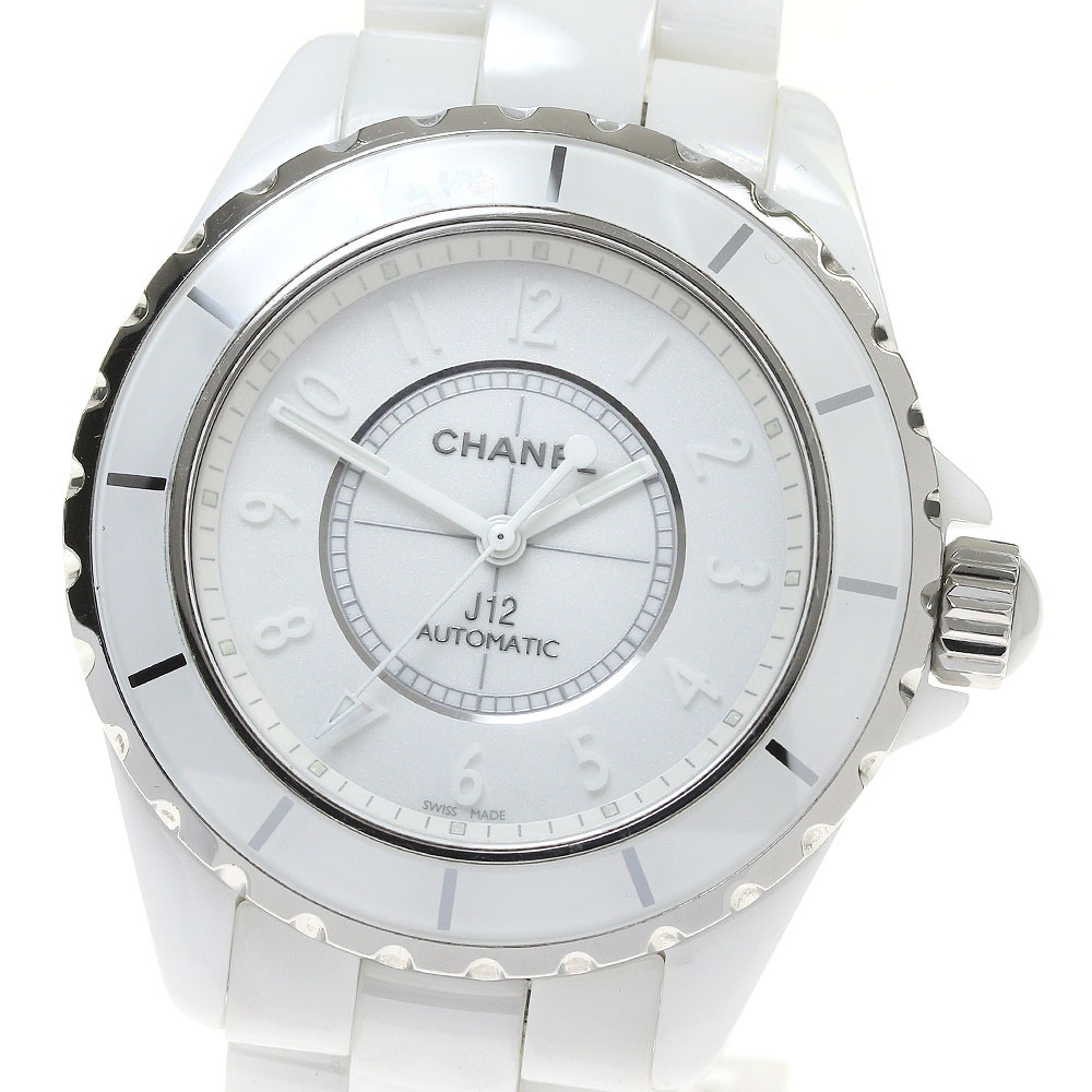 訳あり シャネル CHANEL H3443 J12 ホワイトファントム 自動巻き メンズ 保証書付き_814536【中古】