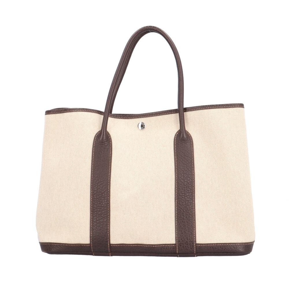 エルメス ガーデンパーティPM トートバッグ トワルアッシュ ベージュ HERMES 中古