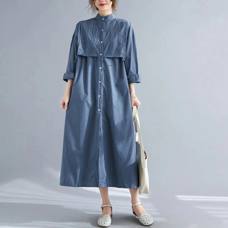 春夏 シャツワンピース ゆったり 着痩せ ロングワンピース ワンピース レディース30%制限