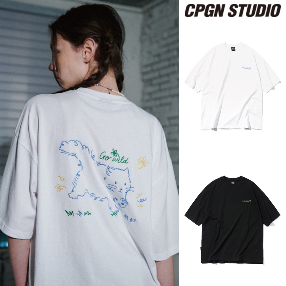 【CPGN STUDIO】 Wild Cat Embroidery Short Sleeve T-shirt 6,027円