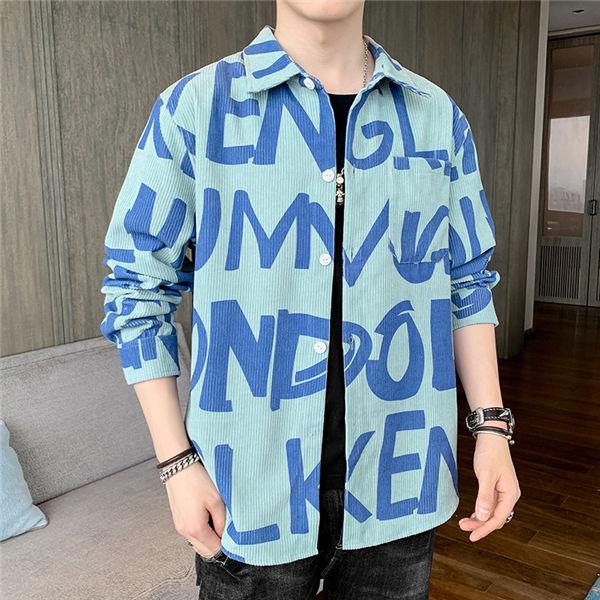 限定モデルシャツ メンズ 長袖シャツ お兄系 シャツ 和柄 総柄 プリントシャツ 黒シャツ ストレッチシャツ かっこいい オシャレ ファッション バレンタイン