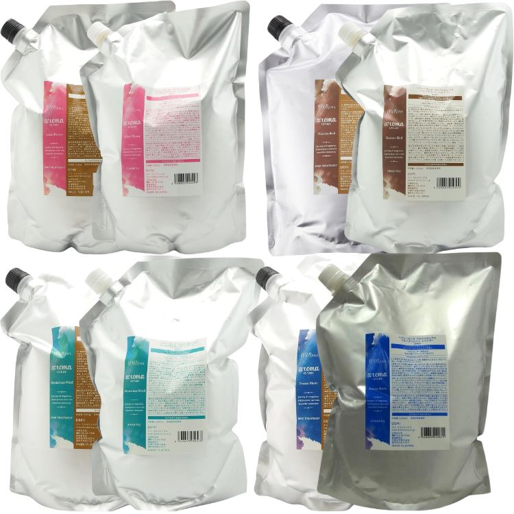 各1個セット 4種類から選べる デミ ヘアシーズンズ アロマシロップス シャンプー 2000ml ＋ ヘアトリートメント 2000g セット アイランドフラワー ヘヴンズバード ミステリアスウィンド