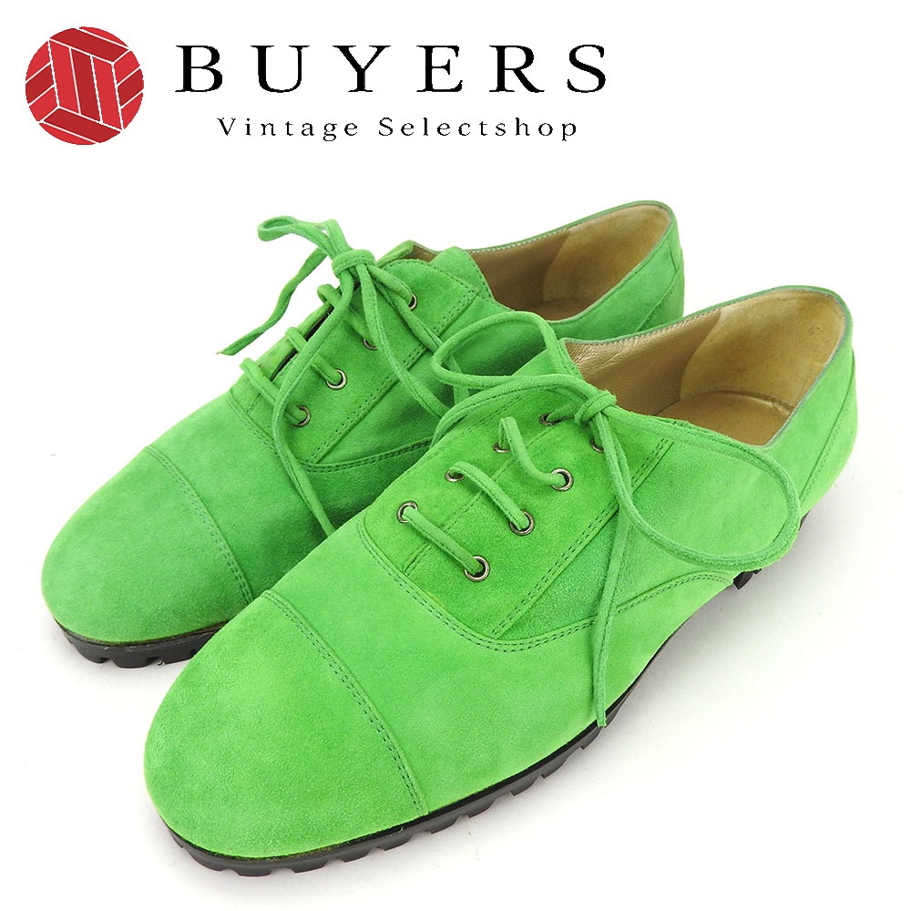 中古 その他靴 35 1/2 スウェード グリーン オックスフォード シューズ 約22.5cm レディース 女性