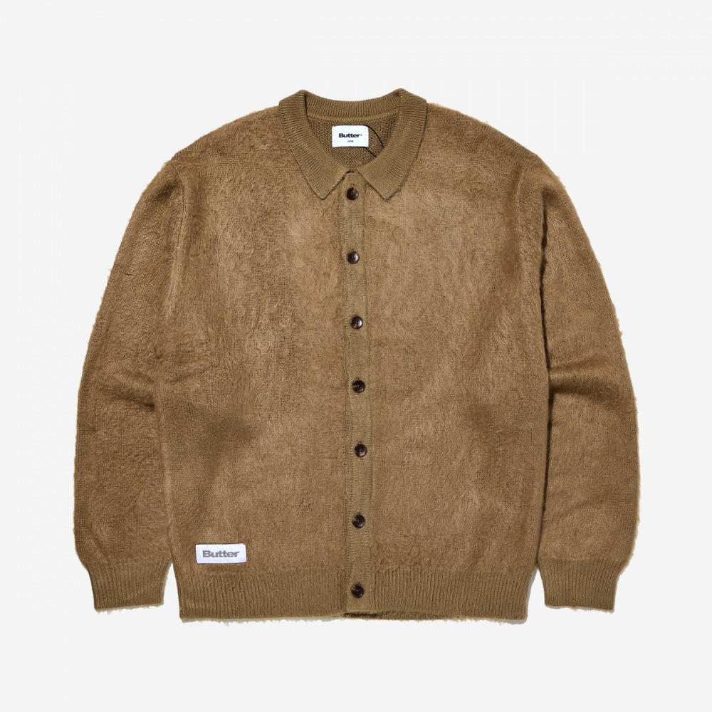 バターグッズモヘアボタンアップニットシャツモヘアボタンアップニット