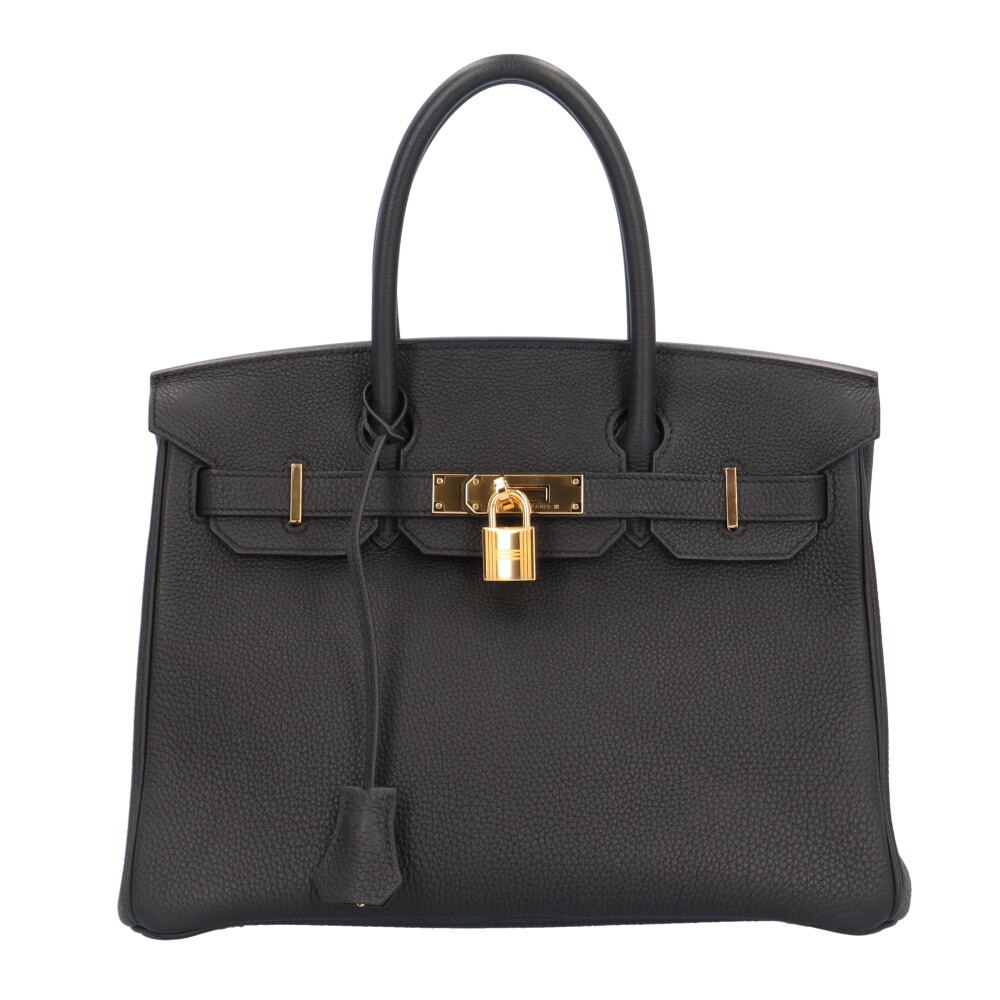 エルメス バーキン30 ハンドバッグ トゴ ブラック HERMES 中古 美品