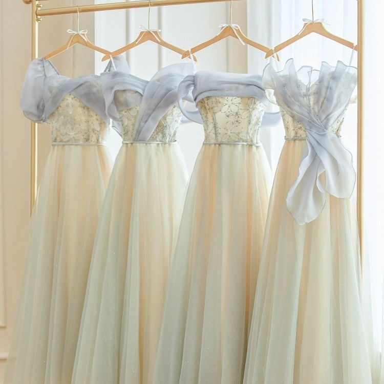 ウェディングブライドメイドドレス 2024 秋の新スリム姉妹グループ妖精の気質ニッチグラデーション妖精の精神大人のドレス女性