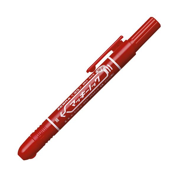 （まとめ） ゼブラ 油性マーカー マッキーノック細字 赤 P-YYSS6-R 1本 (×30セット)筆記具