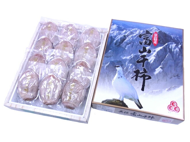 富山産 =富山干柿= 4L-5Lサイズ 超特大粒 12個入 大箱 化粧箱 予約 12月中旬以降
