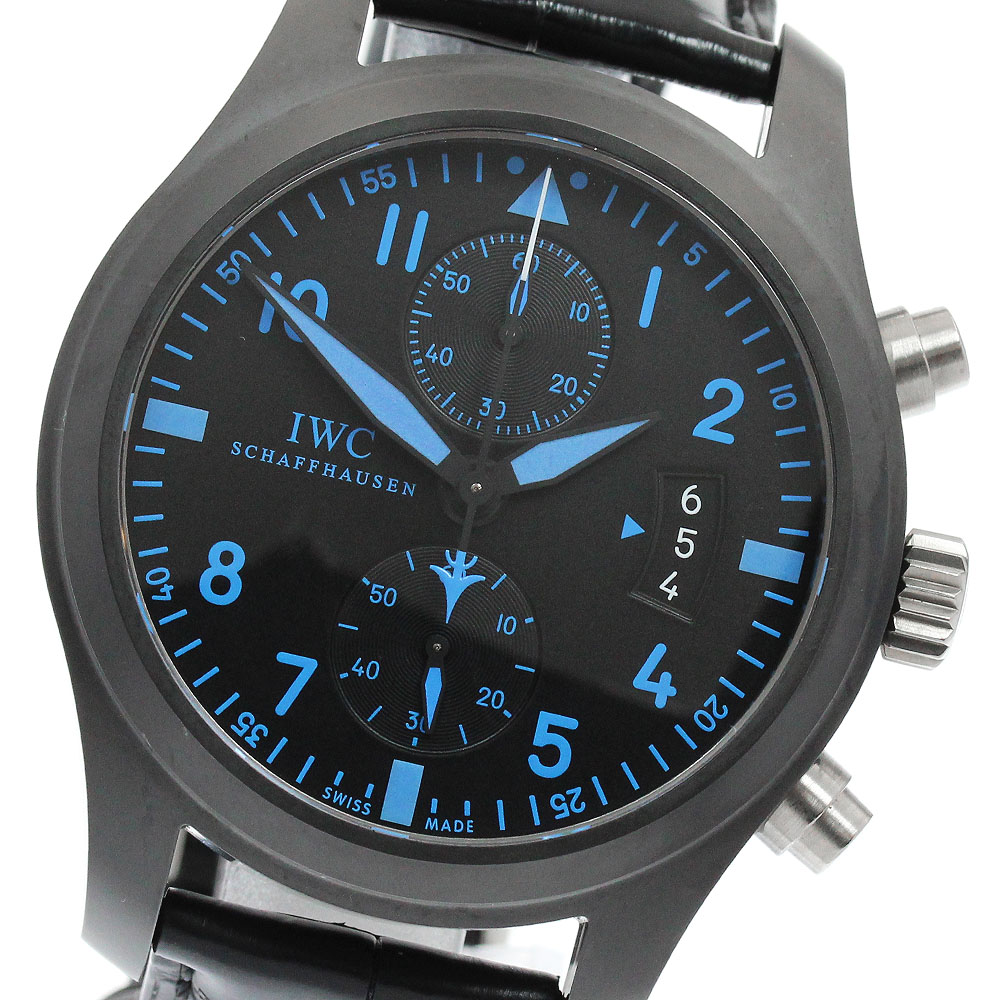 IWC SCHAFFHAUSEN IW388003 パイロットウォッチ クロノグラフ トップガン ブティック限定 自動巻き メンズ 極美品 保証書付き_956466【中古】