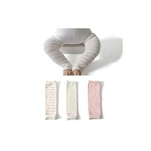 [RICISUNG] 3足組 レッグウォーマー ベビー 足首ウォーマー 赤ちゃん服 コットン (ピンク&ホワイト)