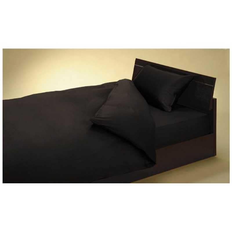 生毛工房　【敷ふとんカバー】ディープブロード ダブルサイズ(綿100%/145×215cm/ブラック)