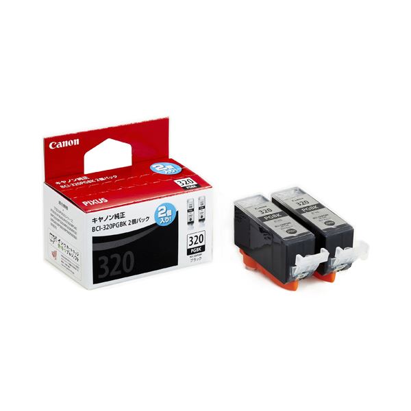 (まとめ) キヤノン Canon インクタンク BCI-320PGBK2P ブラック 3333B004 1箱(2個) (×3セット)