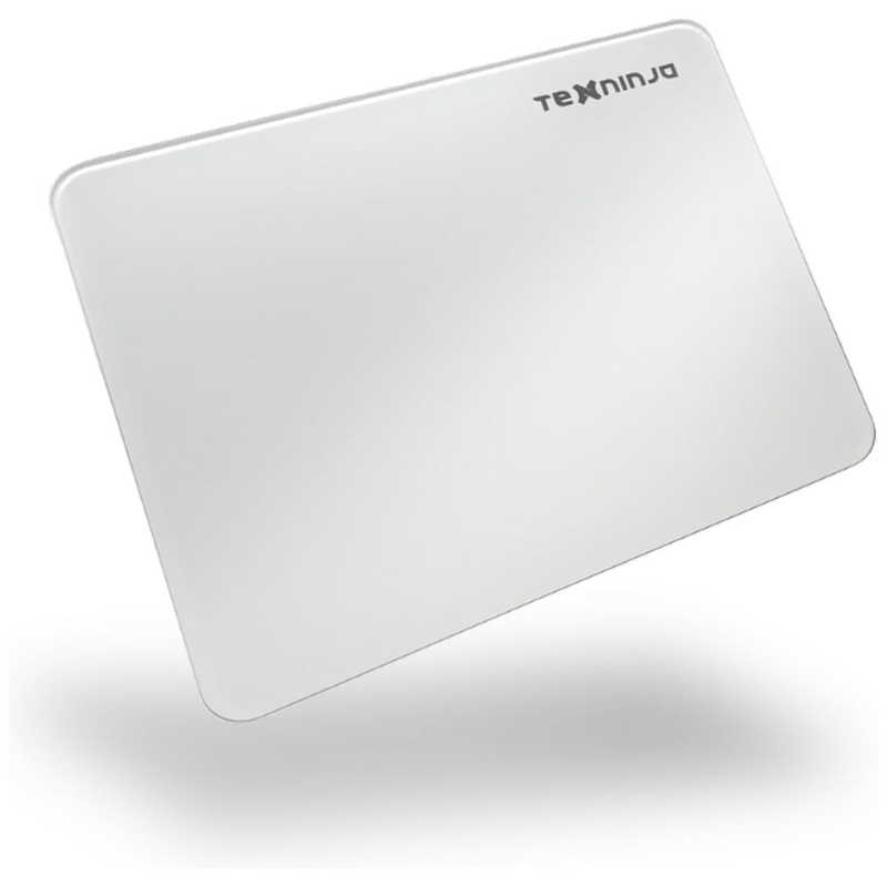 千田スマート　TENNINJA ゲーミングガラスマウスパッド ホワイト　TENNINJA-Pad-w