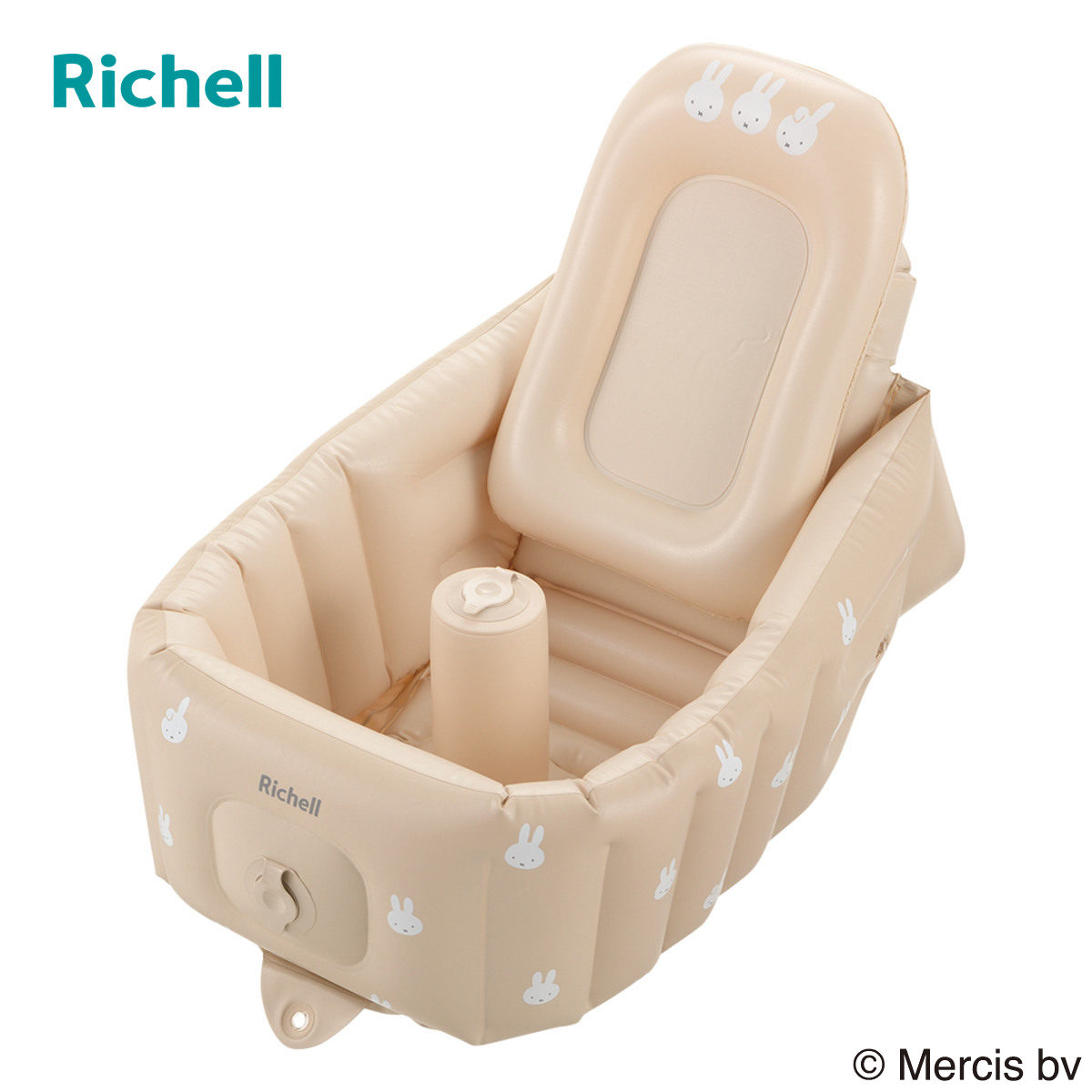 ベビーバス バスチェア ふかふか ステップアップ エアーベビーバス ミッフィー リッチェル ベビー バス エアー お風呂 沐浴 ストッパー付 乳児 赤ちゃん ベビーチェア コンパクト シンク