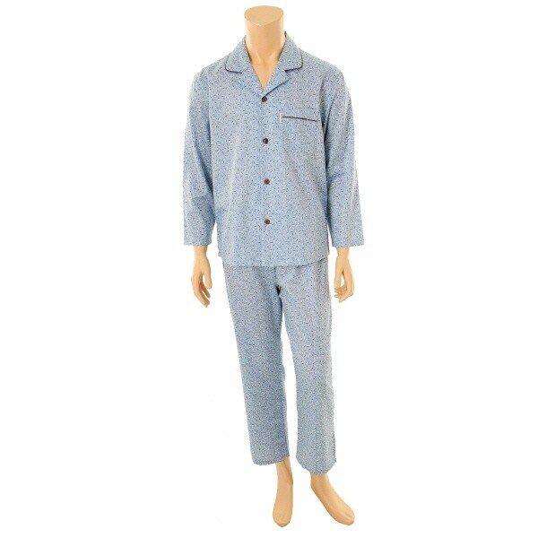 WPA2449MBU_綿80番手 ギハナ染色 メンズパジャマ