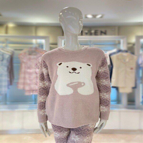 EZ1874_ピンクのクマのぬいぐるみ タクテル睡眠女性用ホームウェア