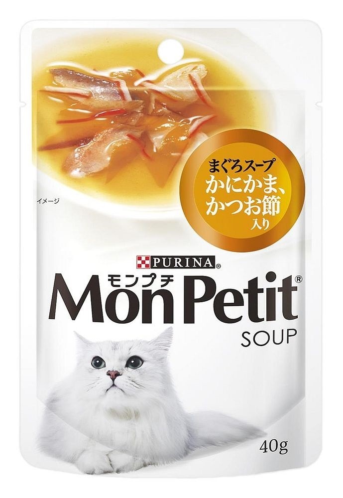 （まとめ買い）モンプチパウチ スープメニューまぐろかにかまかつお節入り 40g 猫用 キャットフード [x48]