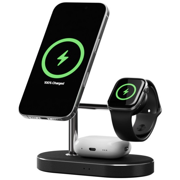マックセーフ ワイヤレス充電 Qi23in1 M トリターボ スタンド iPhone アップルウォッチ エア pro オールインワン 高速 充電器