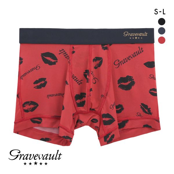 グレイブボールト Kiss ショート ボクサーパンツ SML メンズ 前閉じ 日本製 Graveva