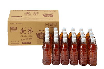 他サイト： ミツウロコビバレッジ お茶麦茶 ラベルレス 500ml×24本 国産大麦100%使用 カフェインゼロの商品画像