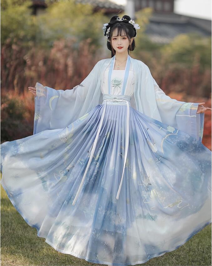 【品質】漢服 花刺しゅう 鶴プリント華流 舞台ステージ衣装 中国伝統古典漢服唐装 中国古代宮廷衣装 綺麗な皇后貴妃仮装 中国古典ダンスドレス 写真撮影衣装 中国風ステージコスプレ衣装 ハ