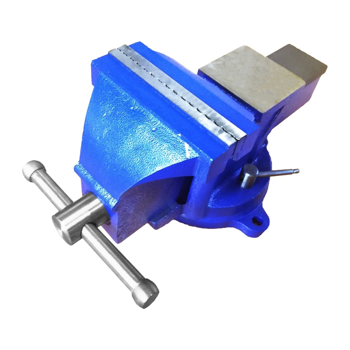 万力 リードバイス 150 mm 6インチ 卓上 回転式 DIY ベンチバイス 作業台 ブルー 固定工具 作業工具 締付工具 整備 修理 鈑金 溶接 鉄工 テーブルバイス