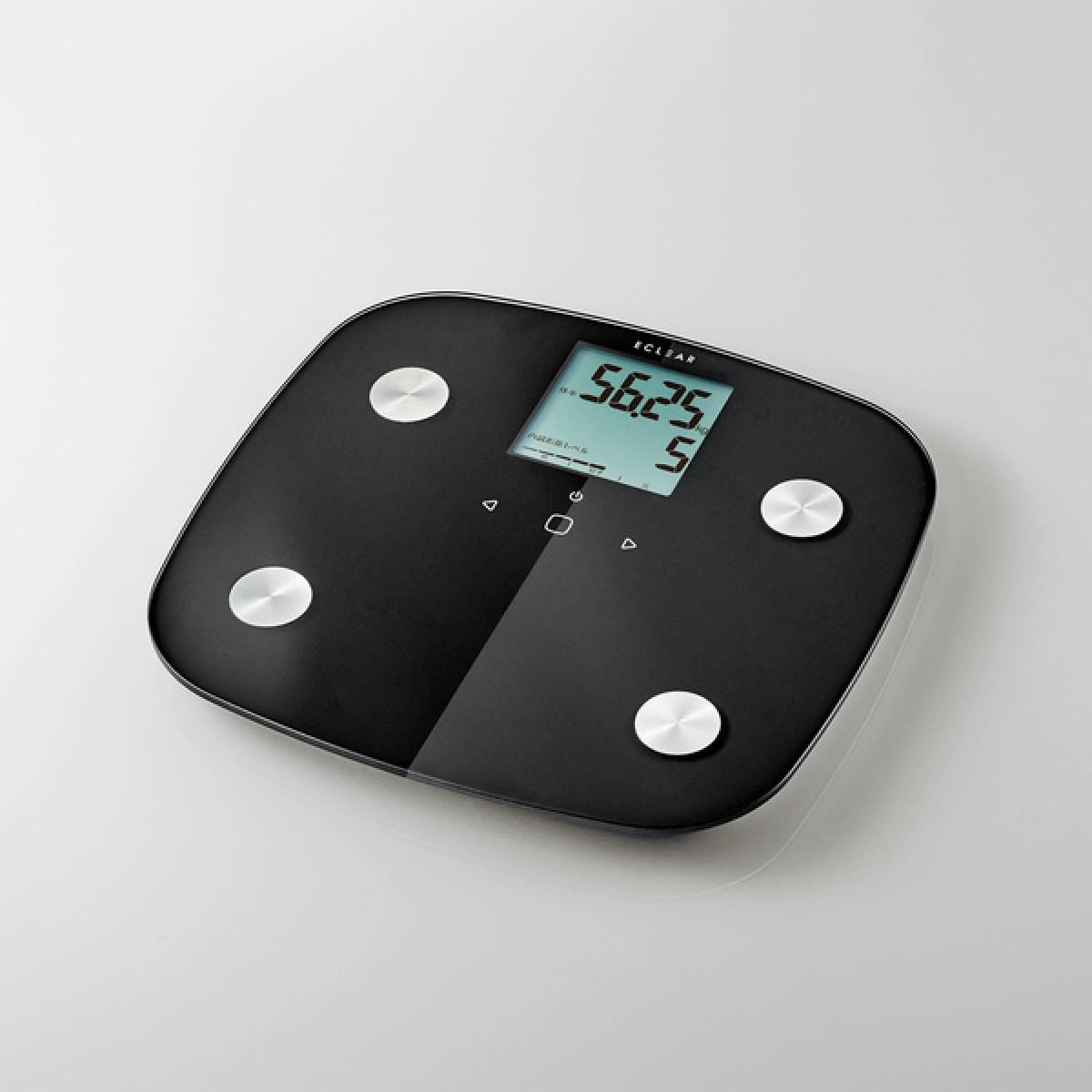 エレコム エクリア体組成計 ブラック 黒 HCS-FS01BK スマホアプリ対応 体重計 内臓脂肪 BMI 体脂肪率 骨格筋率 骨量 基礎代謝 見やすい