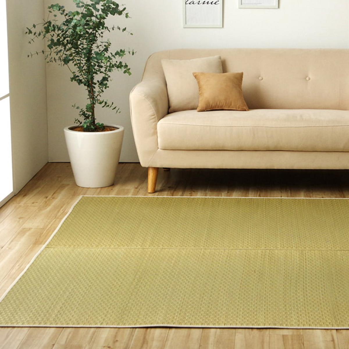 【I】【代引不可】イケヒコ 国産い草ラグ カーペット DXプレーン 140×200cm 和モダン 抗菌防臭 ナチュラル 8261119【北海道・沖縄・離島不可】【代引不可/