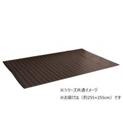 日本製 洗えるい草調カーペット ブラウン 団地間4.5畳 約255×255cm 1090031060402