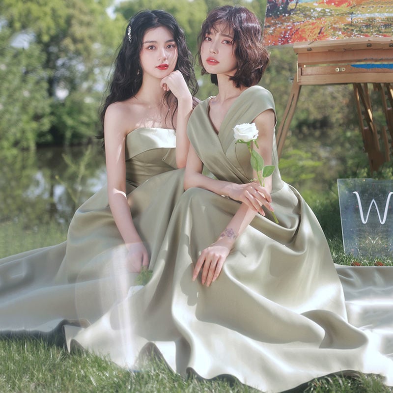 ブライドメイドドレス2025ウェディングシスターズガールフレンドグループスーパーフェアリーエレガント 母の日-0009275