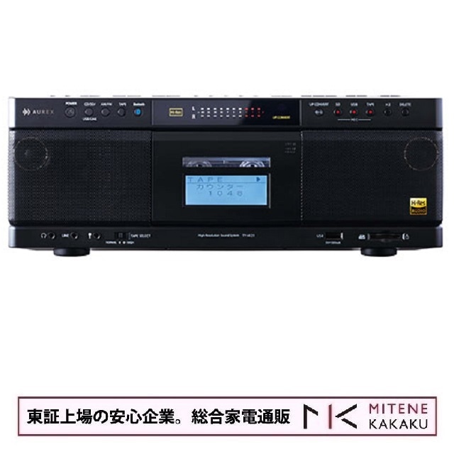 東芝 TOSHIBA ハイレゾ相当 SD/USB/CDラジオカセットレコーダー　AUREX TY-AK21(K) [ブラック]