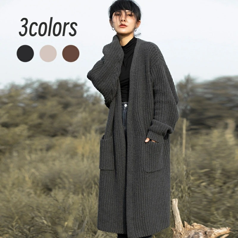 ニットチェスターコート ニットコート ロングコート ロング チェスターコート レディース アウター チェスター トレンチコート 秋 冬 無地 ロング丈 長袖 大きいサイズ おしゃれ きれいめ 暖かい