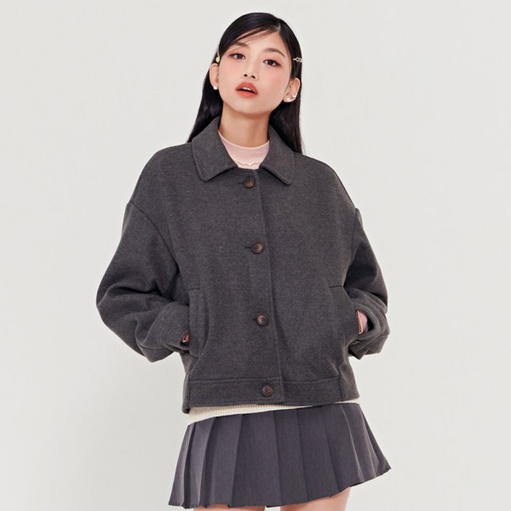 （チェースカルト）女性用ウールライクカラーショートジャケット-BERG1151B02