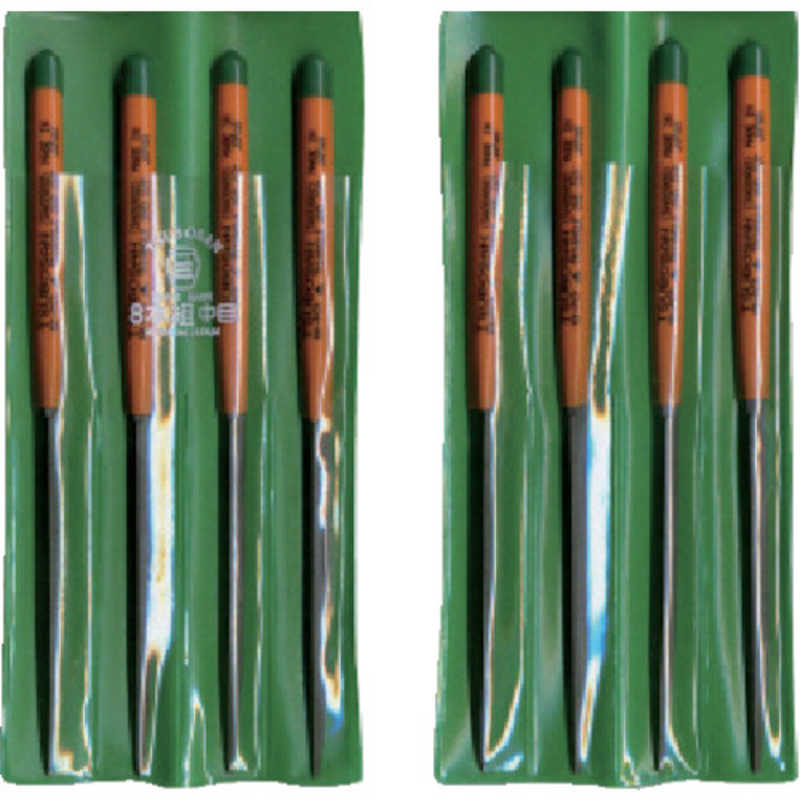 ツボサン　組ヤスリ 8本組 三角 中目　SA00802