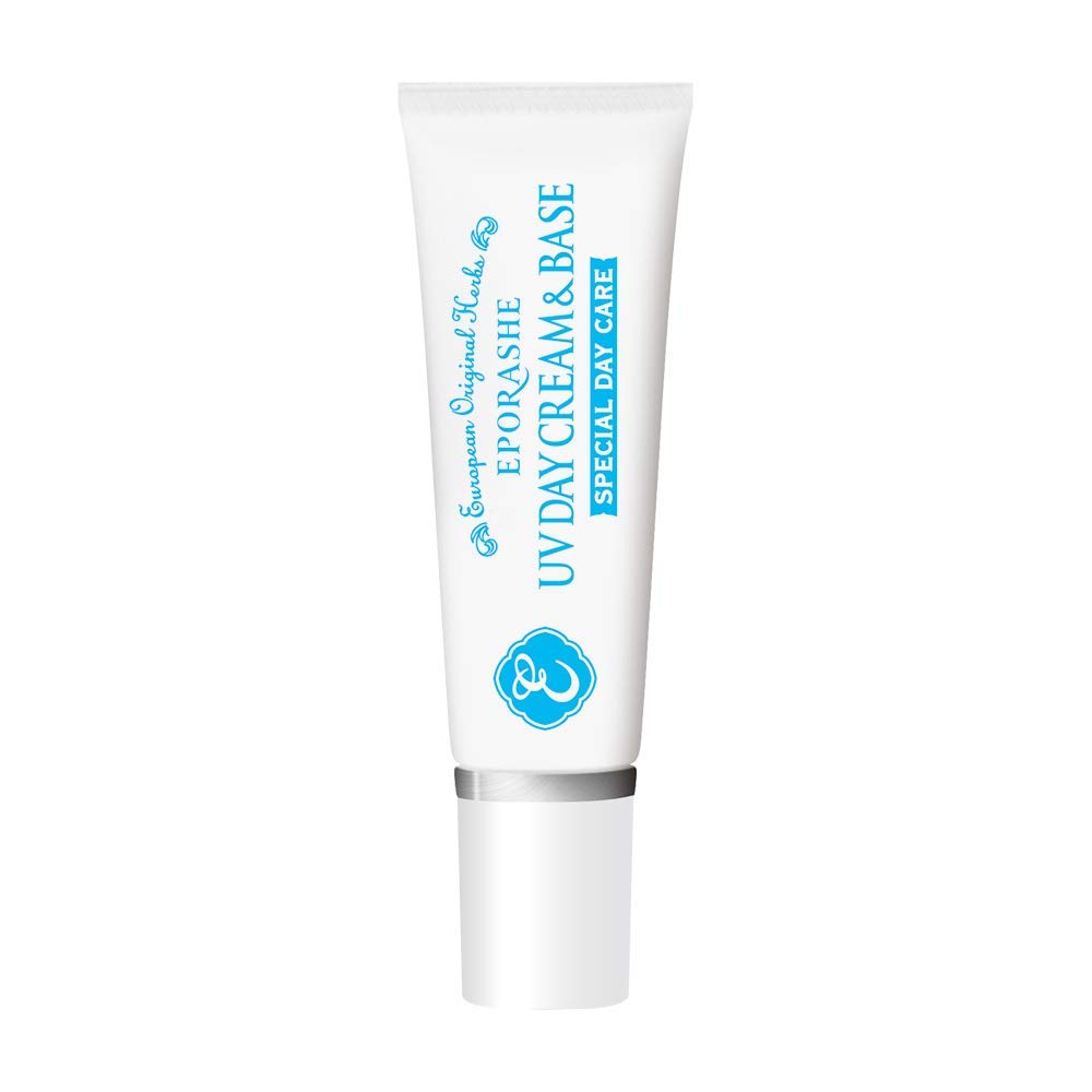 EPORASHE ＵＶデイクリーム＆ベース 30g SPF45 PA＋＋ 痒くならない 白くならない 無添加 UV化粧下地 12種類天然潤い成分配合 美容液のようなUVクリーム