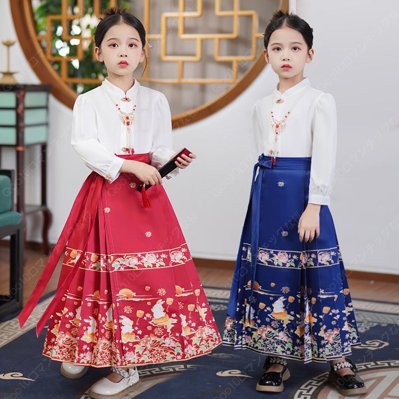 【2024新品追加】【最安値挑戦】新入荷春夏秋と冬フルセットに刺繍漢服レディースワンピース/漢服馬面服 コスプレ/漢服子供用-65