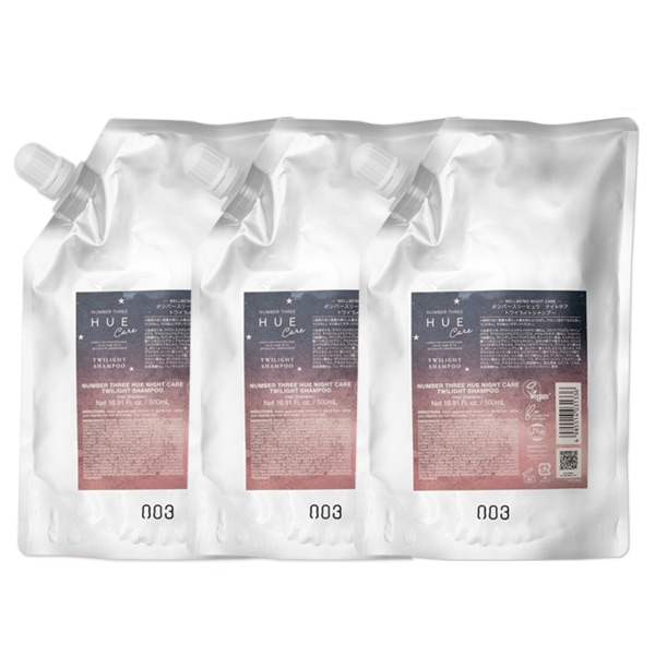 ヒュウ ナイトケア トワイライト シャンプー 500mL 詰め替え ×3個 セット