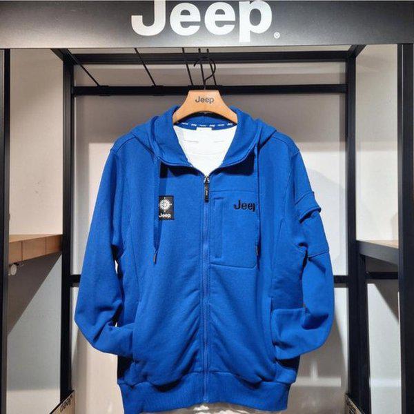 JEEP 男女共用コンパス刺繍フード付きジップアップ_A JN1TZU003