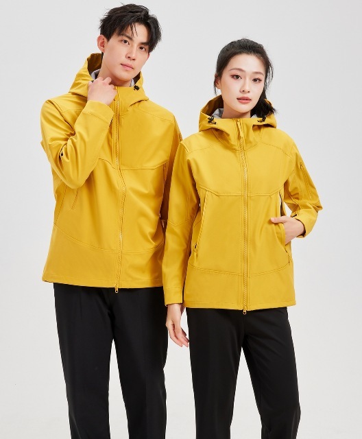 2025年新作 登山スーツ フード付き 無地 カップル 防水 多機能 ジャケット/作業着 男性用 (シングル/2スタイル)