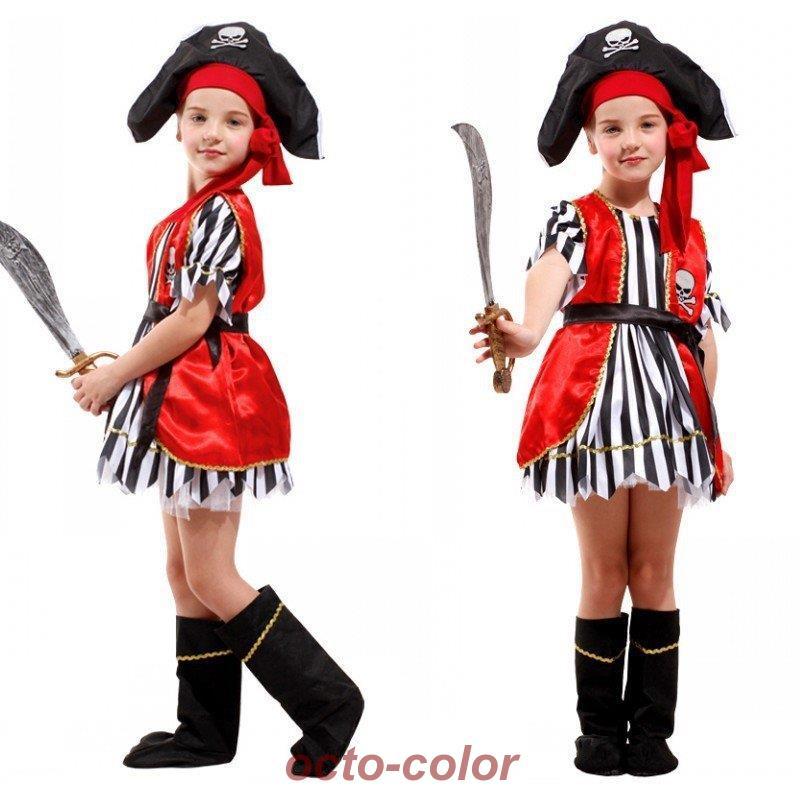 キッズ 海賊 ジャック船長パイレーツオブカリビアン 幼稚園新ハロウィン衣装 女子 【新品先発】子供ハロウィン衣装子供
